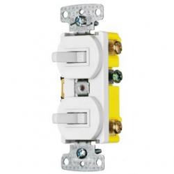 COMBO, 15A SP TOG, 15A 3W TOG, WH